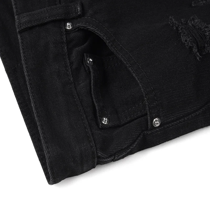 Европа и США INS hurricane big hole high street cat wash водные тонкие джинсы черные мужские хип хоп джинсы для скейтборда