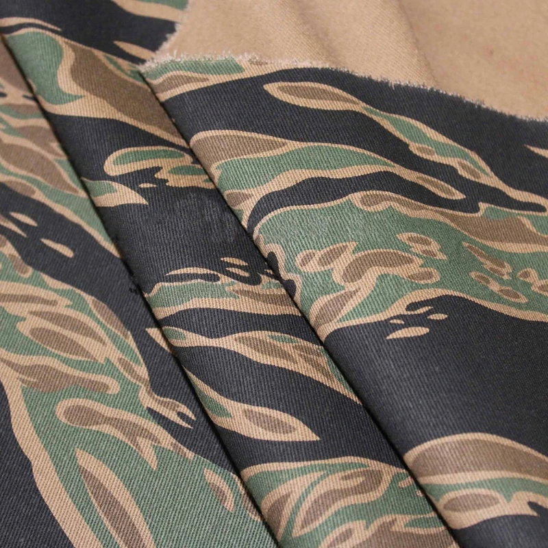 

1.5M Width Hunting Tactical Camo Cotton Fabric Tiger Stripe Desert Camouflage Cloth for Outdoor