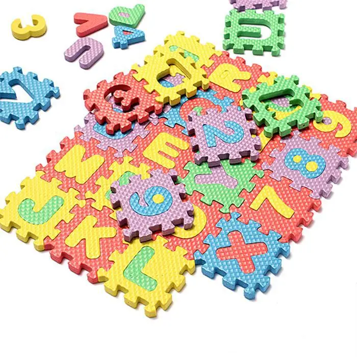 36 шт./компл. 4,7 см X 4,7 см детские головоломки игрушки мат из поролона «Ева» алфавит, буквы, цифры головоломки развития интеллекта детей