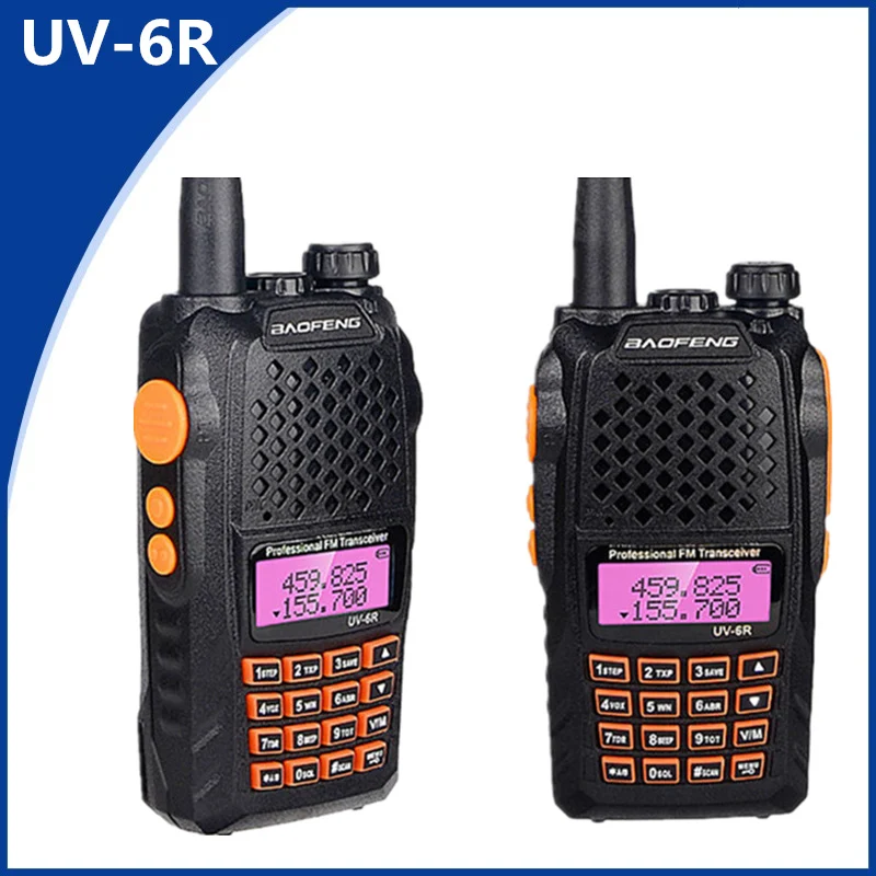 

2PCS Baofeng UV-5R Upgraded Version UV-6R Dual Band Two Way Radio for Walkie Talkie 128CH CTCSS DCS FM Transmitter CB Radio