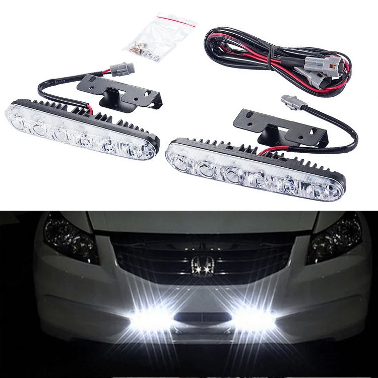 1pair 12v 6 LED Daytime Running Light Universal DRL Kit Day Light
