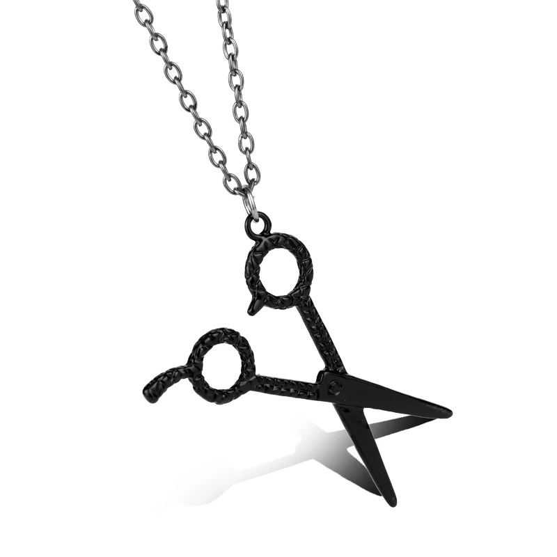 Black Scissors Pendant Necklace Scissors Shears Punk Pendant Necklaces
