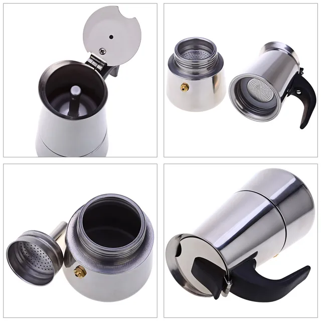 Stainless Steel Coffee Pot Mocha Espresso Latte Percolator Stove Coffee Maker Pot Percolator Drink Tool Cafetiere Latte Stovetop 3
