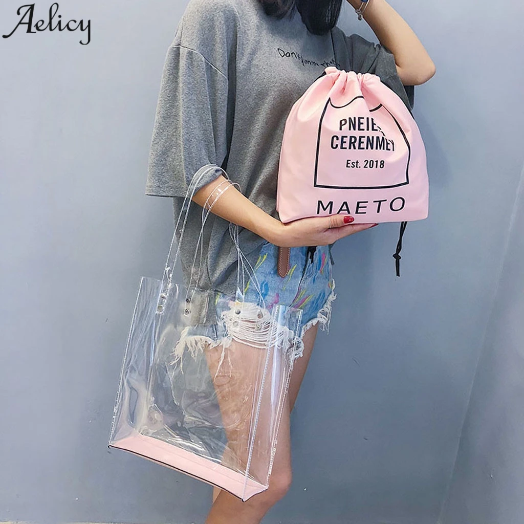 Aelicy прозрачная сумка на одно плечо с надписью Диагональная Сумка через для