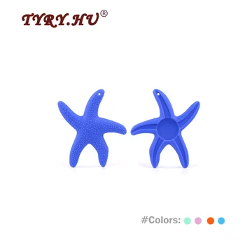 

TYRY.HU 1Pc Baby Teethers Starfish Shaped Silicone Teether Baby Chewable Teething Toys BPA Free Necklace Pendant Mordedor Gift