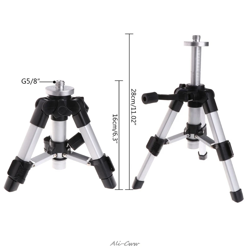 Портативный с треножным штативом 5/8 дюймов лазерный нивелир Мини-Штативы алюминиевые регулируемые 16-28 см