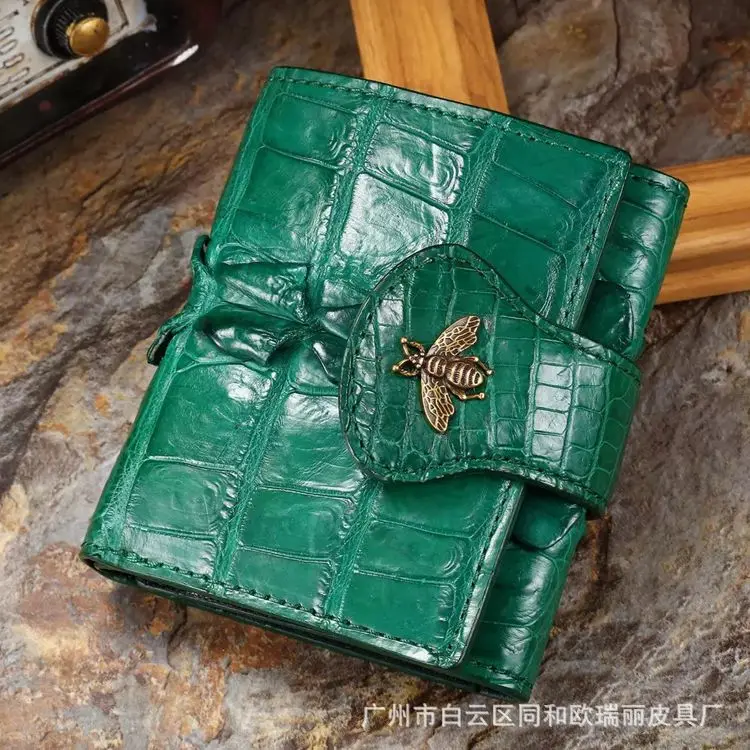 

Genuine Crocodile Skin Wallet Luxury Ladies Purse Elegant Bee Bags