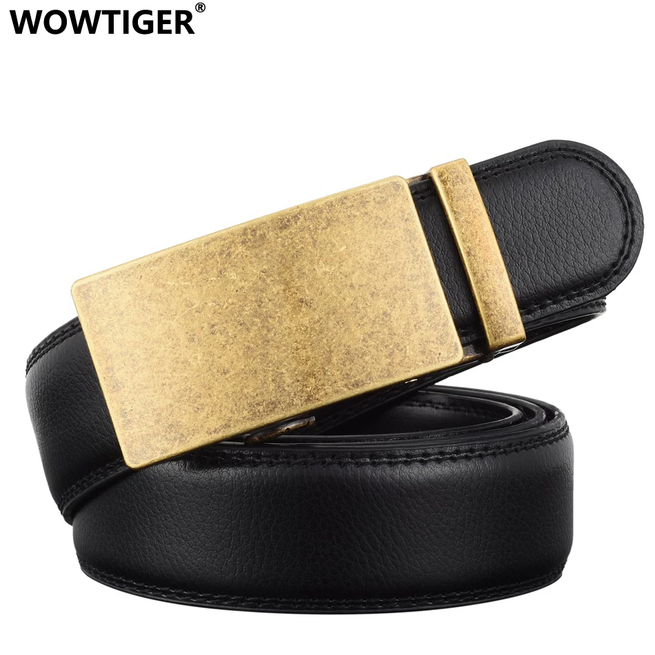 WOWTIGER модный брендовый дизайнерский ремень для мужчин раздвижная Пряжка храповик