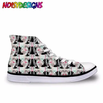 

Sneakers Women Flats Female Vulcanize Shoes Fashion High Top Canvas rock pattern with skulls Shoes for Female Shoes Woman Casual