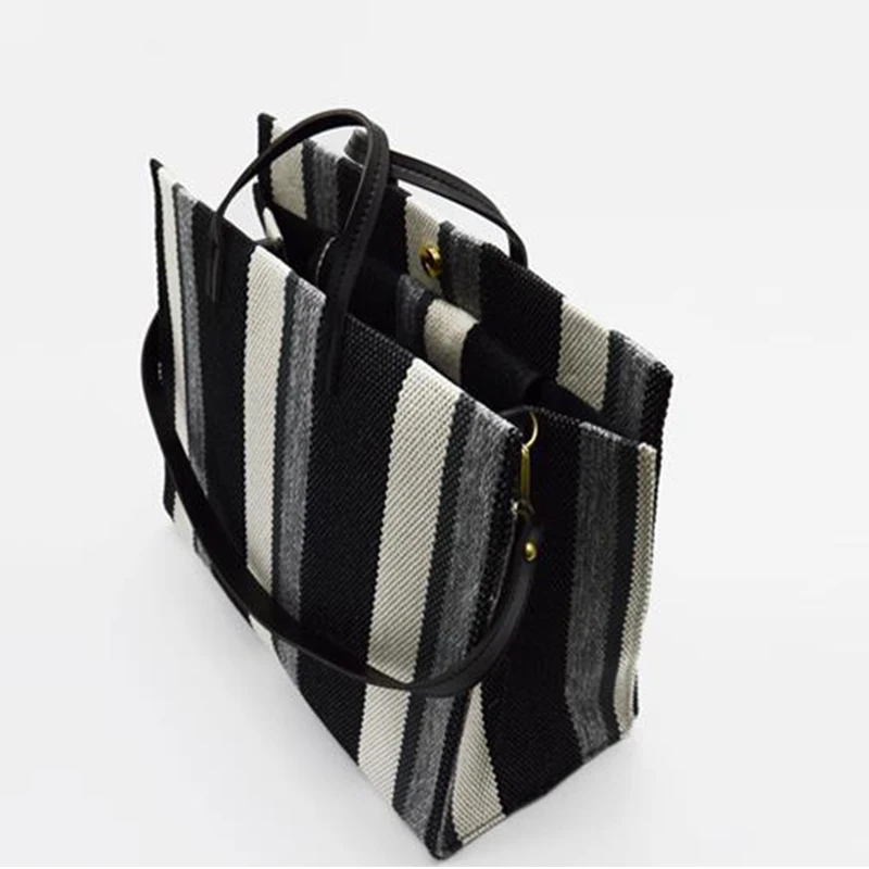 Большая сумка для покупок Jumbo Canvas Totes пляжная летняя полосатая Повседневная Сумка
