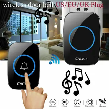 

Remote Waterproof LED Home Wireless Doorbell 38 Songs Chime Door Bell