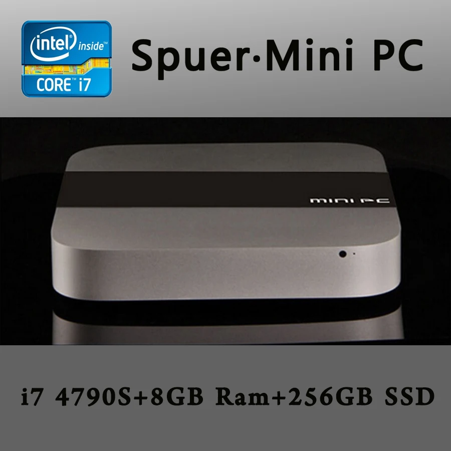 Mini HTPC 4K HD 1080P 8GB Ram 256GB SSD Mini PC i7 Haswell Intel Core i7 4790S 4 Core 8 Threads 4GHz HDMI+VGA Display 300M Wifi