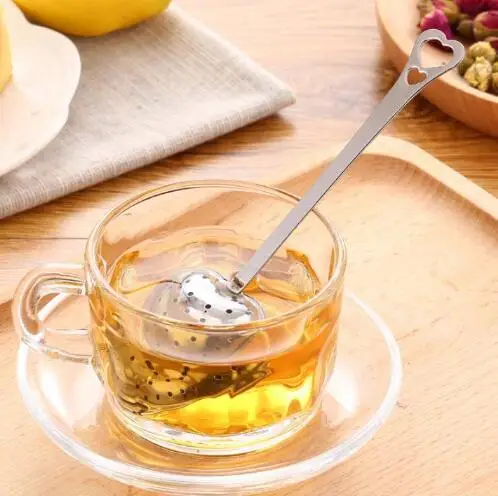 

DHL free shipping 200 pcs/lotHot sale Love Heart Shape Style Stainless Steel Tea Infuser Teaspoon Strainer Spoon