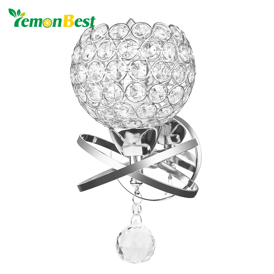 Lemonbest Modern Style Wall Lamp Crystal Pendant Wall Light Holder E14