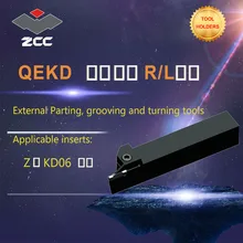 ZCC CNC lathe tool holder QEKD tungsten carbide cutting tool plate tools holder external parting grooving and turning tools zcc ct knife back psdnn1212f09 p hole clamping tool holders external turning tools cnc lathe tool holder for sn series