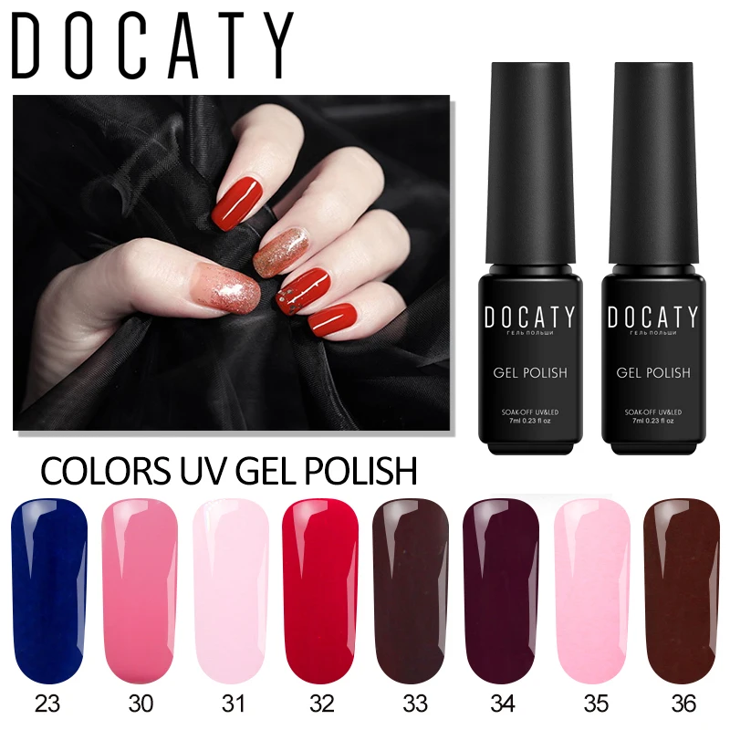 Docaty все для маникюр новейшие чистый Цвета УФ гель-лак DIY Nail Книги по искусству