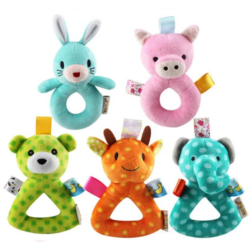 2018 Cute Baby Rattle Ring Bell Toy Plush Animal Hand Bells Baby Toys