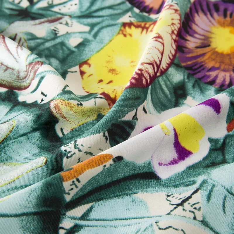Модный Шелковый женский шарф с принтом в виде цветов и карт мира, высокое качество, шарфы, большая шаль, платок, 130*130 см