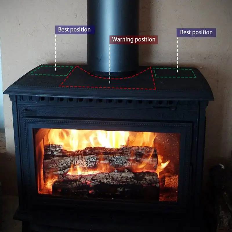 Черный камин 4 лопасти Тепловая плита вентилятор комин кастаньеты горелки Экологичные тихий вентилятор домашнего эффективного