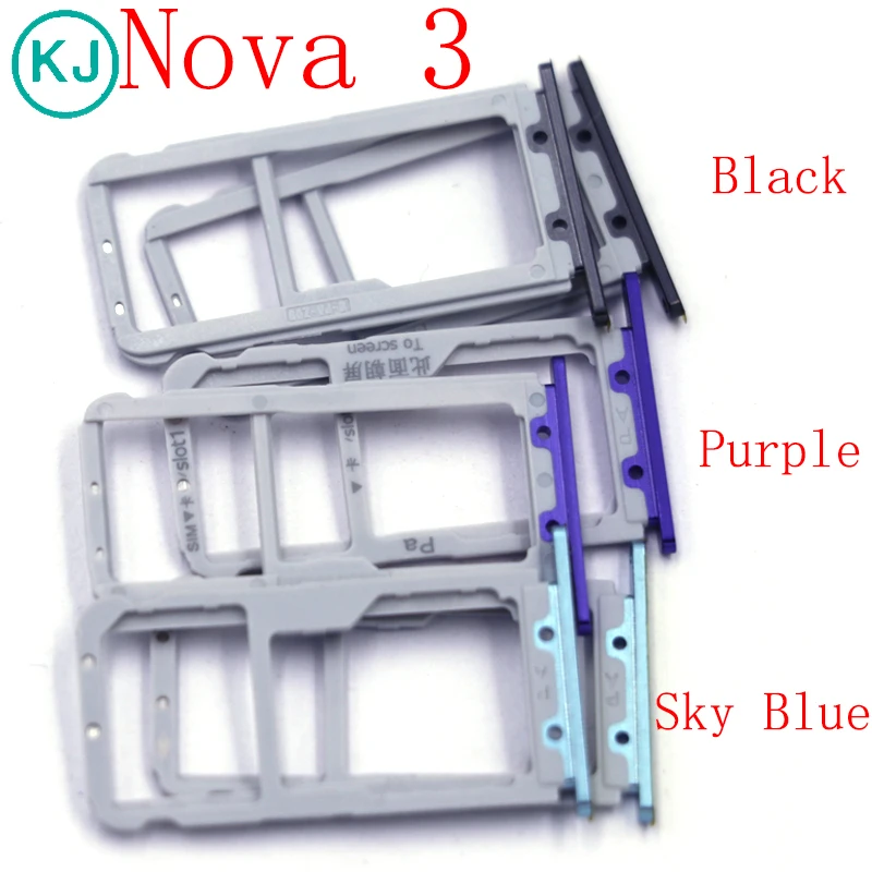 

Rear Nova 3 SIM Card Tray for Huawei nova3 Sim Card Holder Slot Dual Version