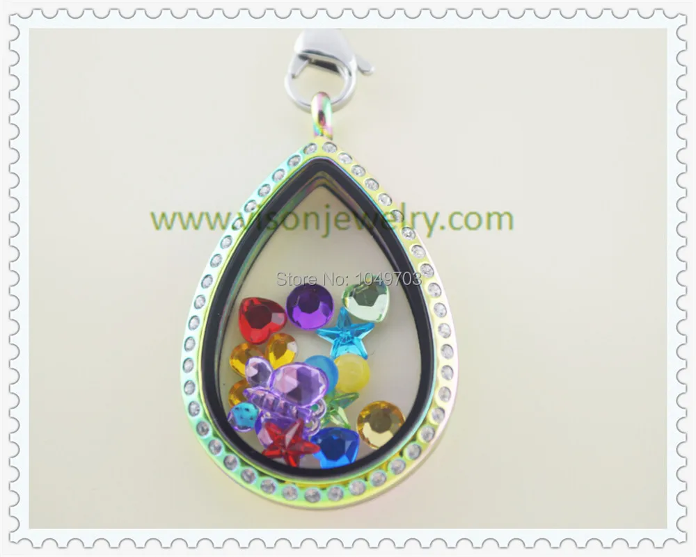 

stainless steel water drop custom floatng charms locket on sale