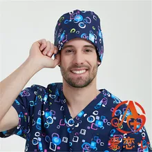 ALX-Hospital& beauty Salon Doctor унисекс хирургическая Кепка впитывает пот Терри печать Регулируемая медсестра Кепка Stubbiness шапка