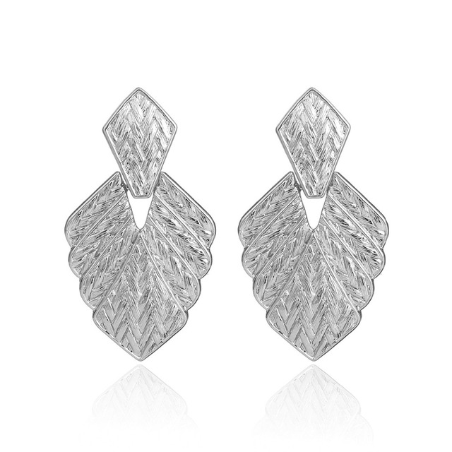 Earrings for Women Gold Color ZA Geometric Statement Earring Big Metal Drop Earing Hanging Fashion Party Jewelry