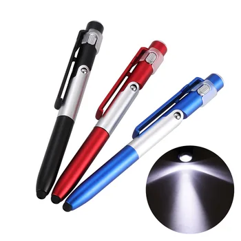 

4-in-1 Simple Portable Flashlight Pen Foldable Ballpoint Pen Stylus For Cellphone Useful Multi-Function Phone Holder Night Light