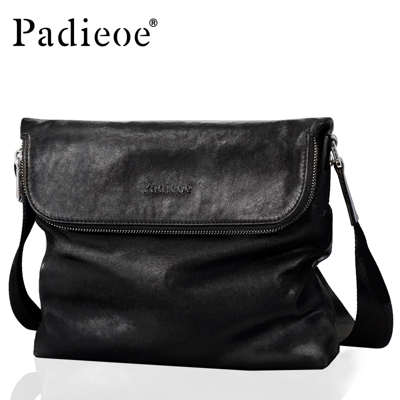 Padieoe натуральной кожи бизнес для мужчин на молнии бренд Crossbag пояса из модная сумка Роскошные мужские курьерские Сумки