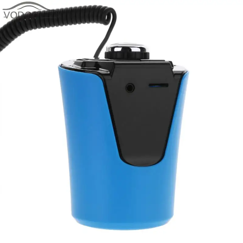 Cup Shaped LCD Car Bluetooth Handsfree FM Transmitter Modulator Auto A2DP MP3 Music Player Dual USB Car-charger