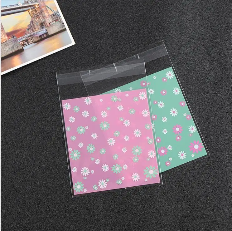 

100pcs Flowers Cookie Packaging Bags Wedding Candy Bag Baking Tools Wedding Decoration Party Supplies 10*10cm