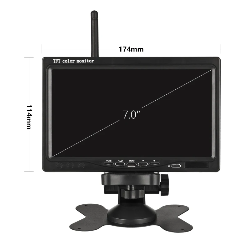  JMCQ 7 Inch TFT LCD Wireless Car Monitor HD Display Reverse Camera Parking System For Car Rearview 