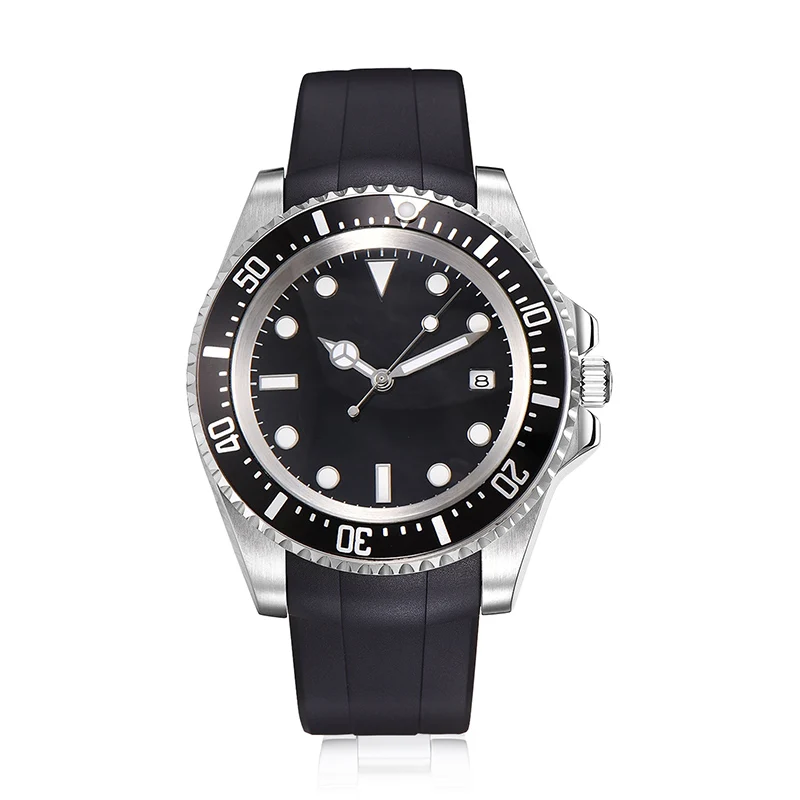 Parnis 40 мм автоматические механические мужские часы с резиновым ремешком GMT Diver Мужские часы настенные часы erkekler otomatik kol saati