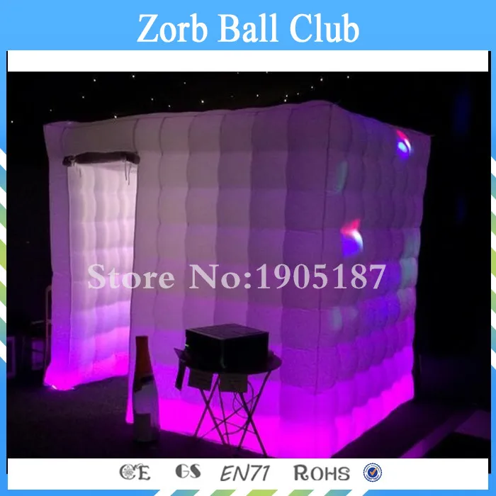 

Free Shipping Factory Stock Inflatable Cube Tent Lighting Inflatable Photo Booth With LED