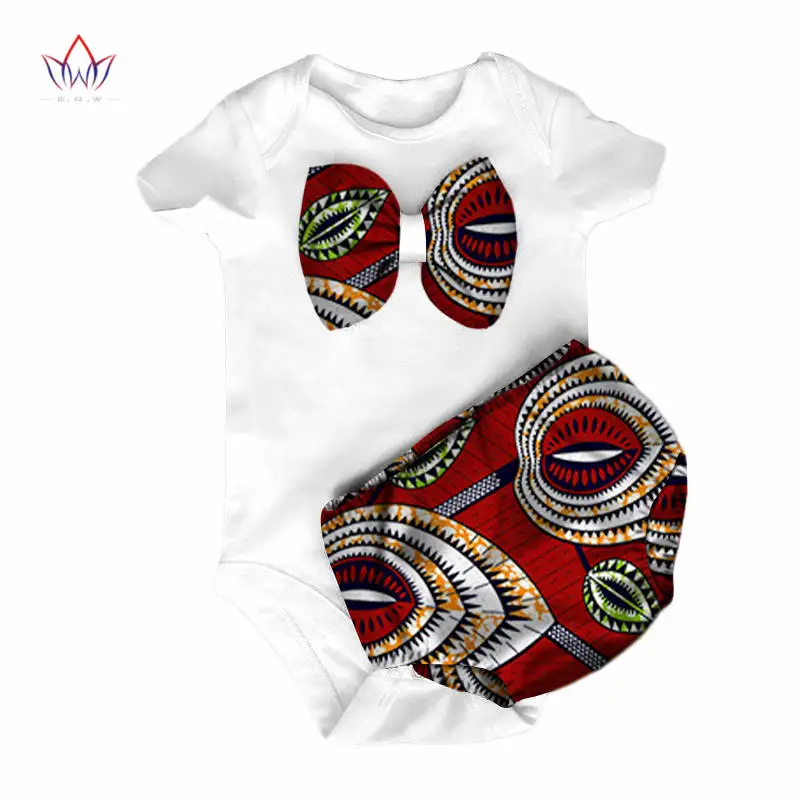 

BRW 2018 New Fashion Africa Conjoined Baby Clothing Dashiki Cute Baby jersey Bazin Flower African traditional clothing WYT201