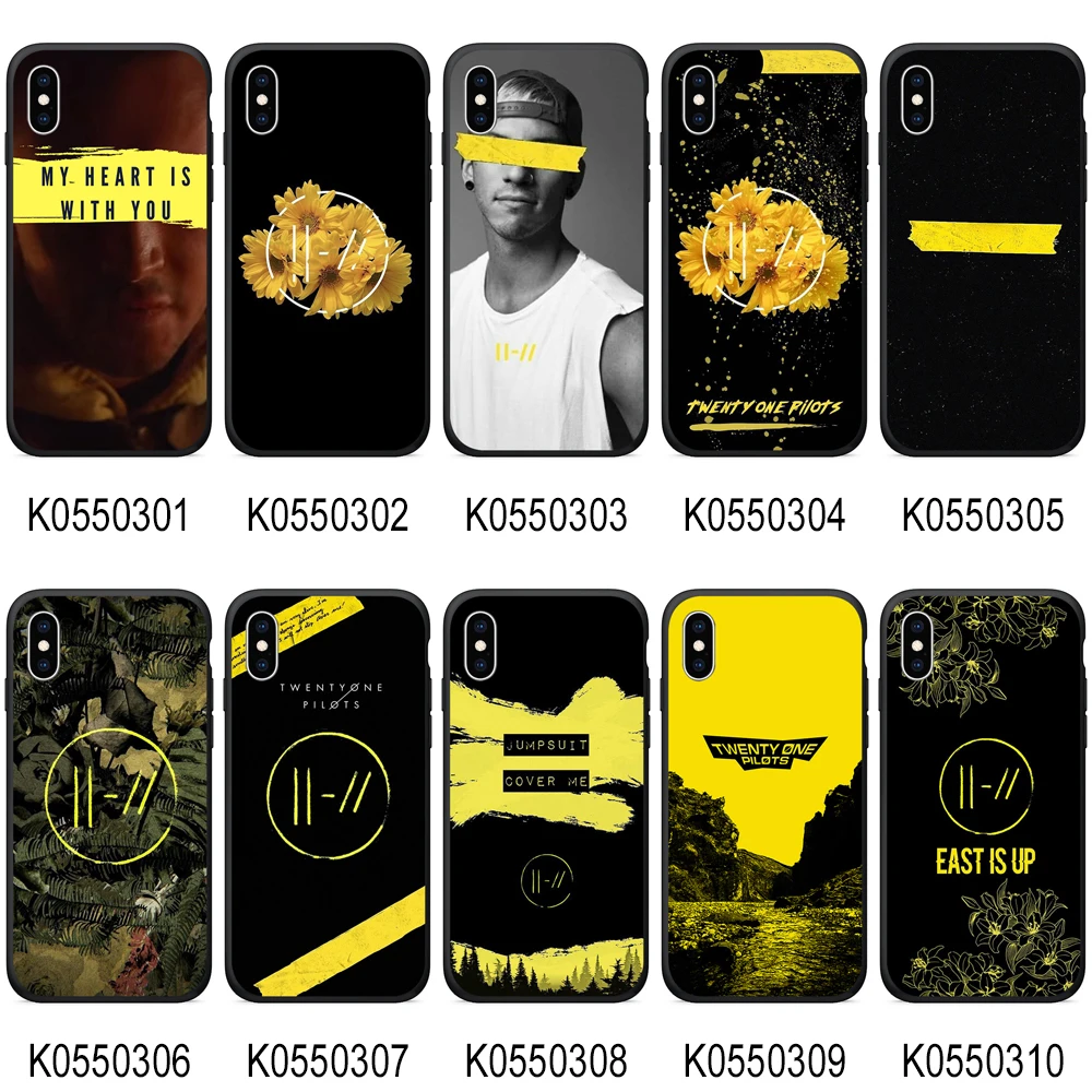 

Twenty one Pilots Soft TPU Colorful Back Cases for iphone 8 plus case Black Silicone Printed Phone Cover for iphone x xs capas