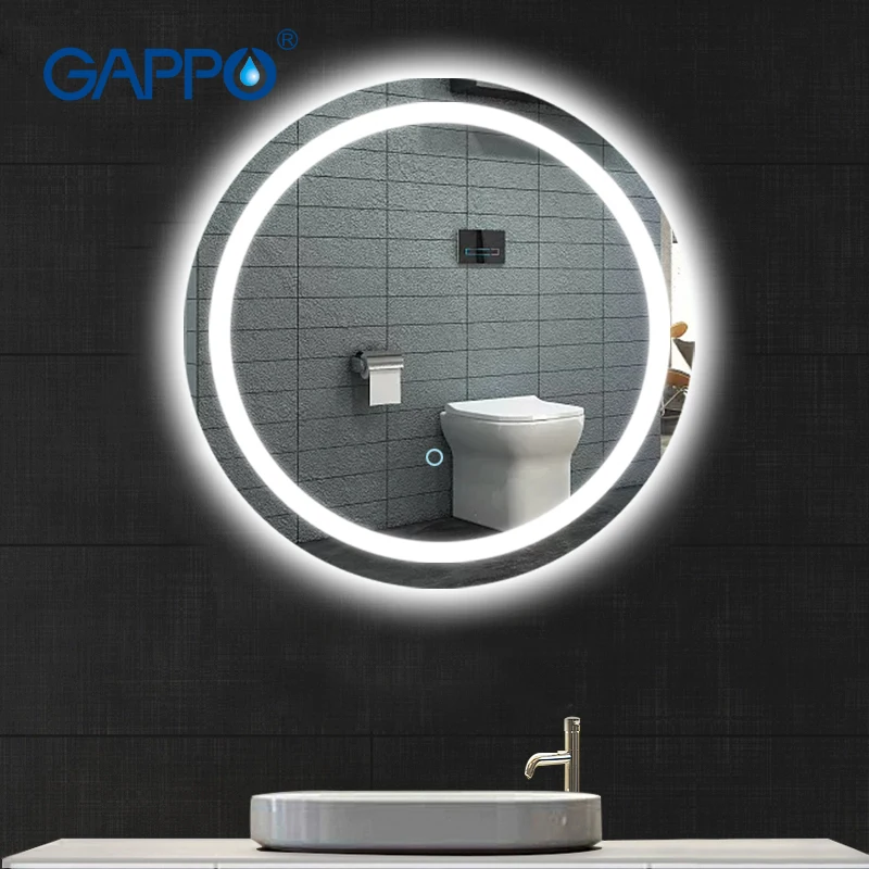 Gappo حمام مرايا Led مرآة لمستحضرات التجميل الحائط أضواء الحمام ماكياج المرايا مستطيل اللمس التبديل ضوء قابل للتعديل