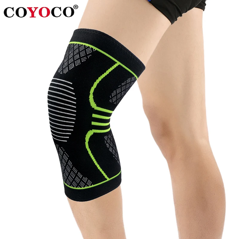

1 Pcs Sport Knee Support Protect Sleeve Kneepad COYOCO Brand Fitness Running Cycling Braces Elastic Gym Knee Pad Warm Green