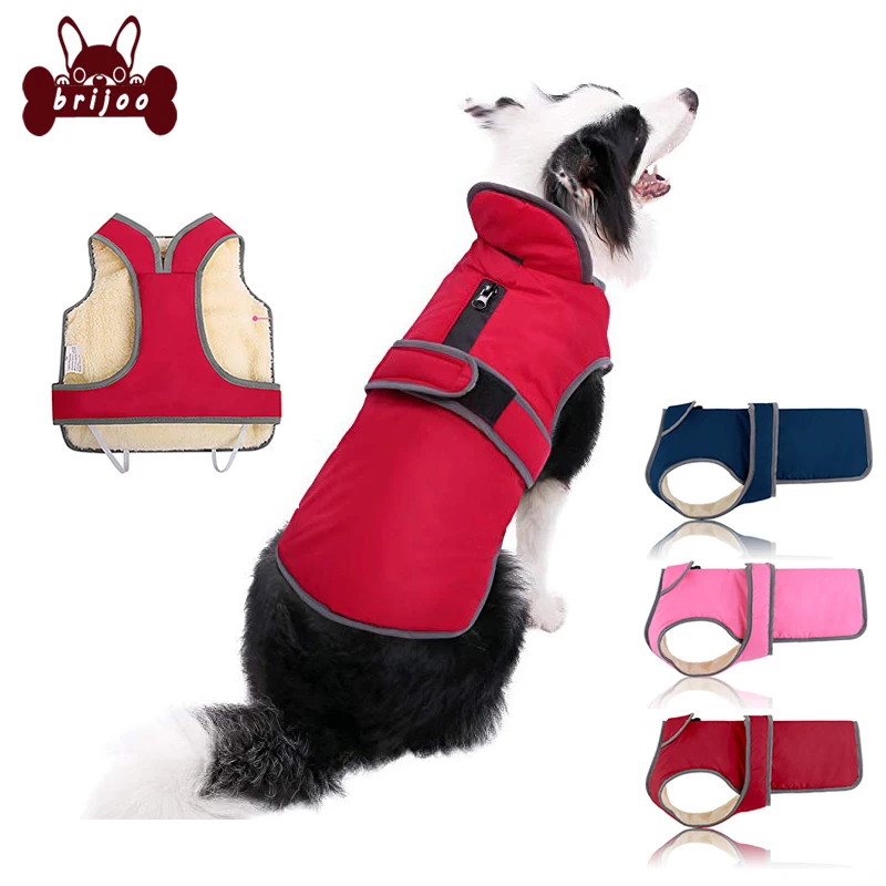 Dog Clothes Winter Padded Reversible Pets Dog Jacket Coat Soft Warm Fleece Vest Clothing for Medium Large Dogs Supplies