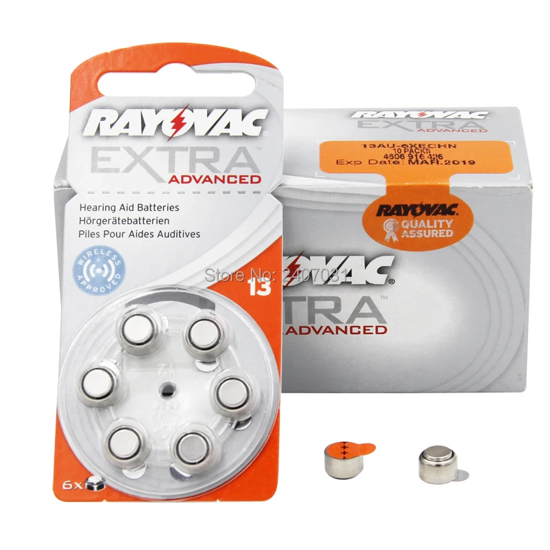 60 шт. батареи Rayovac для слухового аппарата. Цинк воздуха 13/P13/PR48 батарея для BTE слуховых аппаратов