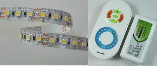 Бесплатная доставка CCT регулируемая лента Ddual белый 2in1 3528SMD светодиодный 5 м DC12V/24V