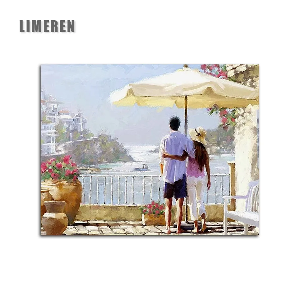 

Frameless Summer Lovers Picture Acrylic Painting By Number On Canvas For Adults Unique Gift Modern Wall Art Picture
