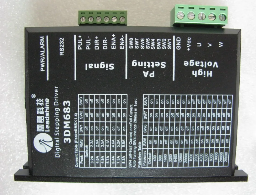 Шаговый привод с ЧПУ Leadshine 3DM683 3 фазы 2 ~ 256 A 20 60 В постоянного тока Microstep 1- цифровой