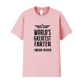 

Men Fashion T Shirt Short Sleeve World's Greatest Farter I Mean Father Cotton Printing Tshirt Homme Fitness Top Summer T-shirt