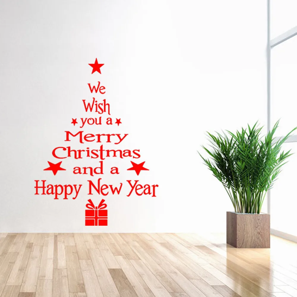 

New 1PC Vinyl Removable 3D Wall Sticker Christmas Tree Decals For Christmas Wall Decal Stickers Muraux Adesivi Murali Wall Decor