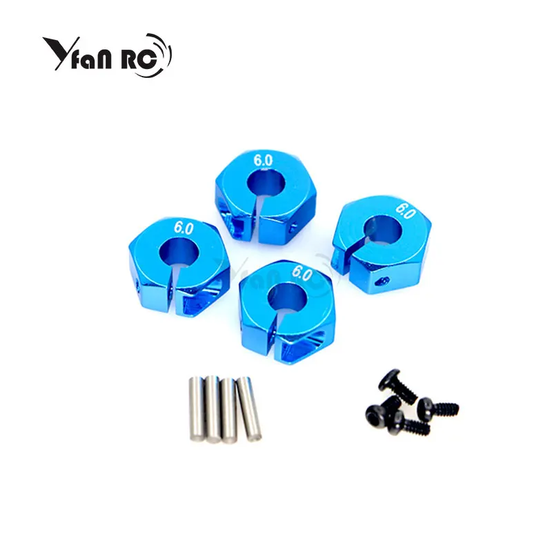 

4PCS 12mm Aluminum Wheel Hex Hub Adapter Thickness 6.0mm / 7.0mm with Axle Pins Screw for HSP RC Rock Crawler Truck D90 SCX10