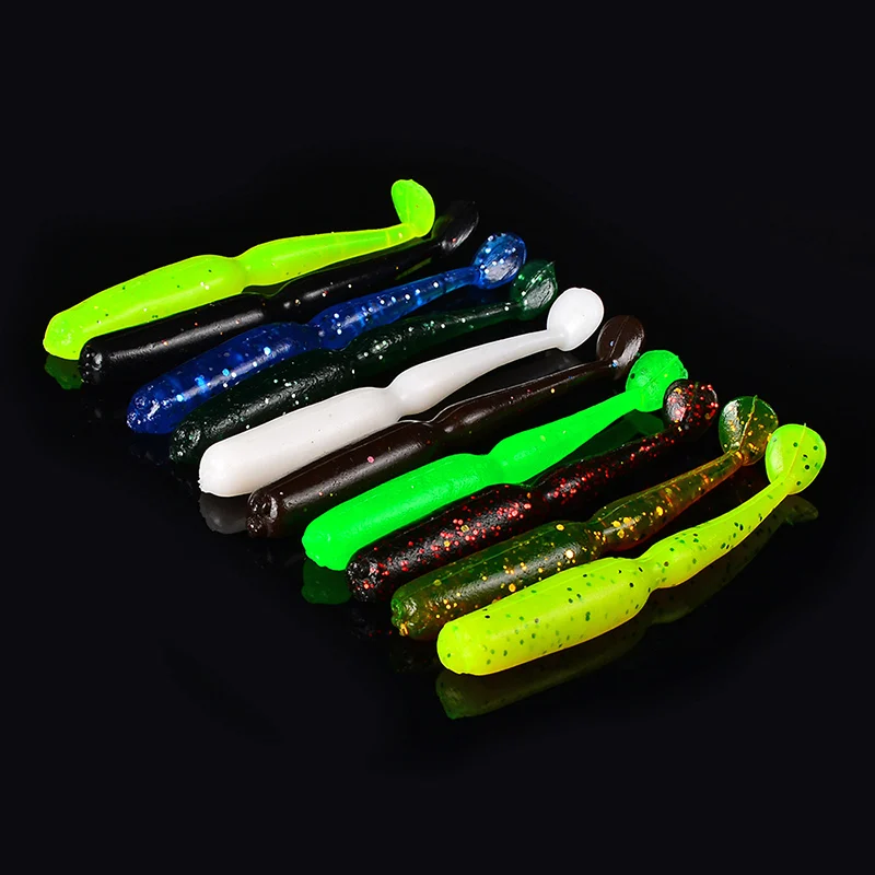 

10 Pcs/lotTwo section Comdaba 55mm Tail Soft Bait Long Artificial Fishing Bait 75mm Bait Fishing Bait Soft