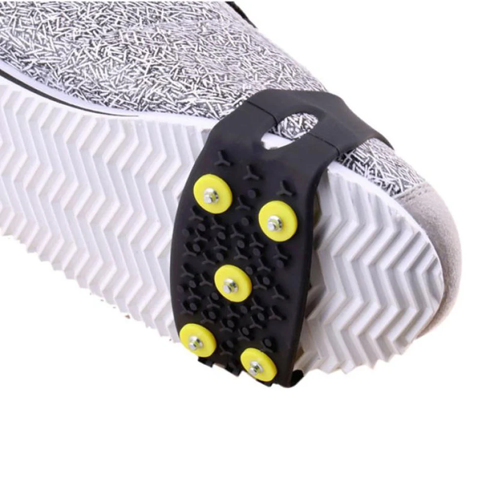 Koop 5 Studs Ijs Spikes voor Schoenen Ijs Ijsschotsen Cleats Stijgijzers Winter Outdoor Sneeuw Klimmen Antislip Grips voor Schoenen Stijgijzers