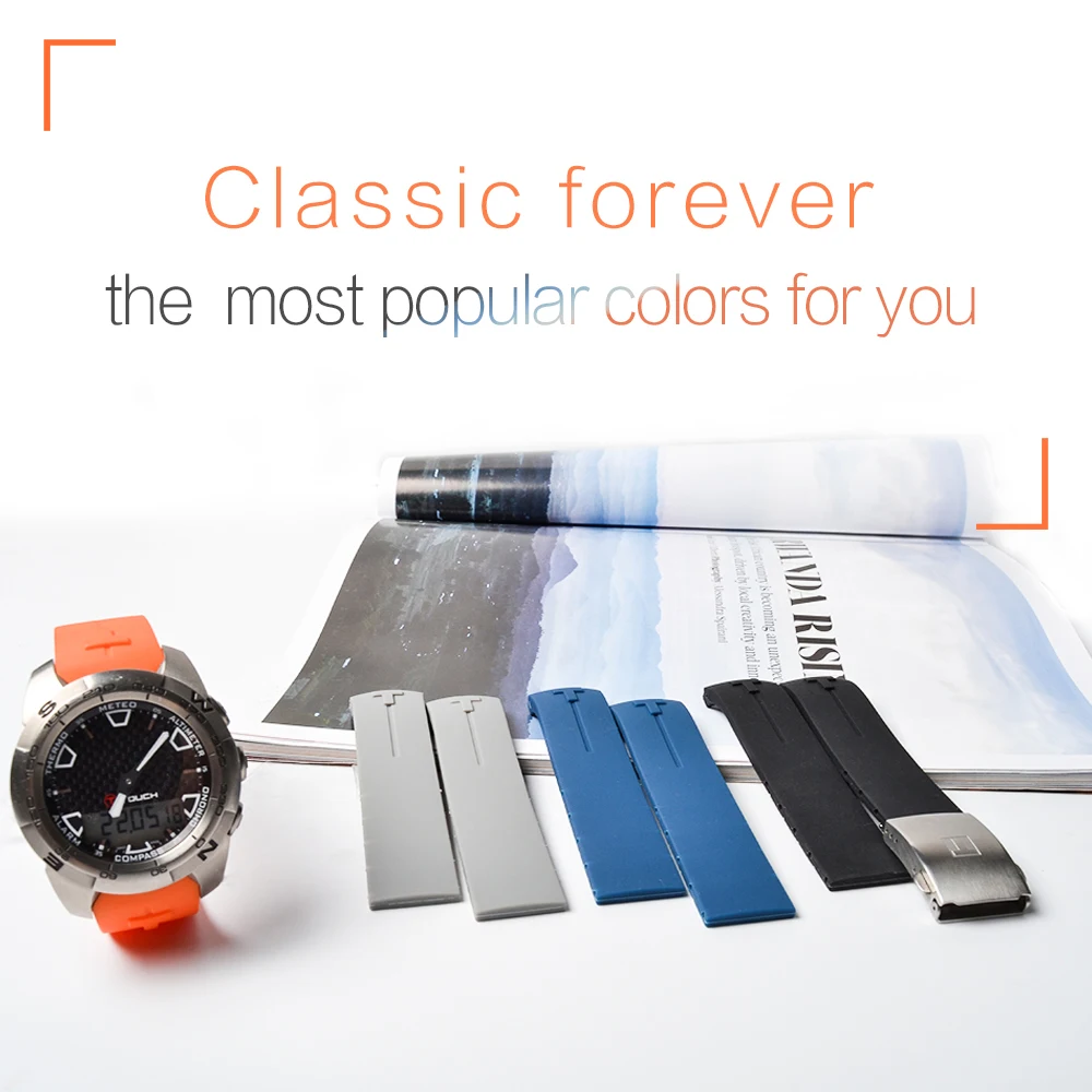 Силиконовый ремешок для часов Tissot T013 T047 T081 T33 20 мм 21 каучуковый водонепроницаемый