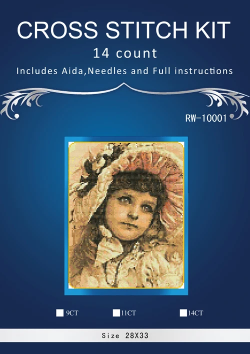 

Pretty girl Counted Cross Stitch 14ct similar dmc Cross Stitch Sets DIY Cross Stitch Kits Decor Needlework